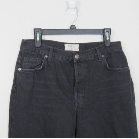Free People size 27 Maggie Mid Rise Straight Leg Jeans Black Distressed NEW - Picture 3 of 4